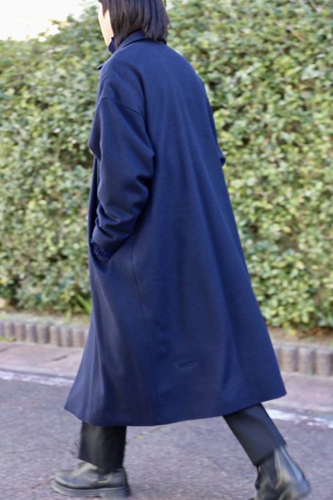 Dulcamara ラムビーバーBIGコート"NAVY"スタイル.2019.12.7.