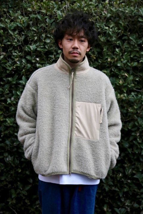 YOKE(ヨーク)3G KNIT FLEECE BLOUSON"SAND BEIGE"Style.2019.12.2.