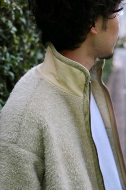 YOKE(ヨーク)3G KNIT FLEECE BLOUSON"SAND BEIGE"Style.2019.12.2.