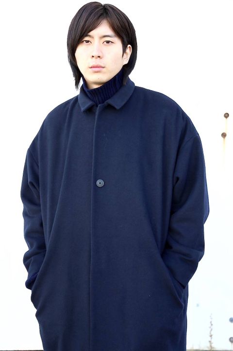 Dulcamara ラムビーバーBIGコート"NAVY"スタイル.2019.12.7.