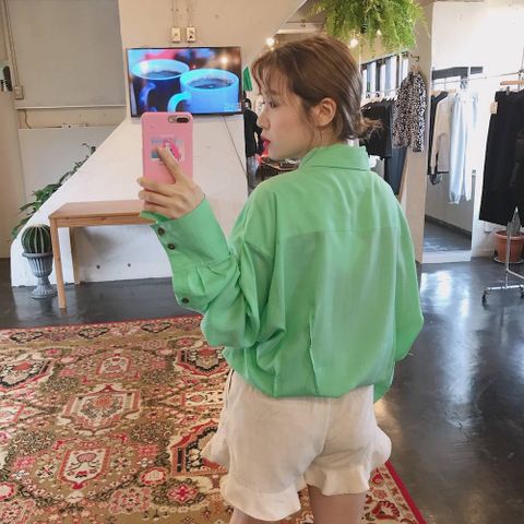 sulvam 2020SS新作over w.collar SH"GREEN"style.2019.12.27