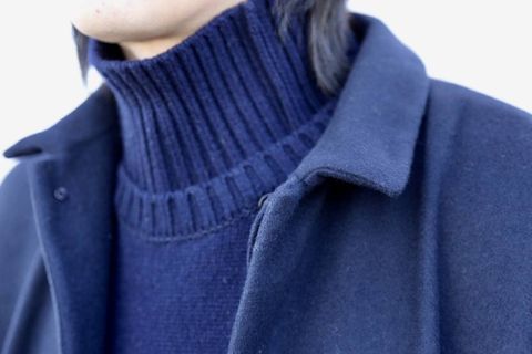 Dulcamara ラムビーバーBIGコート"NAVY"スタイル.2019.12.7.
