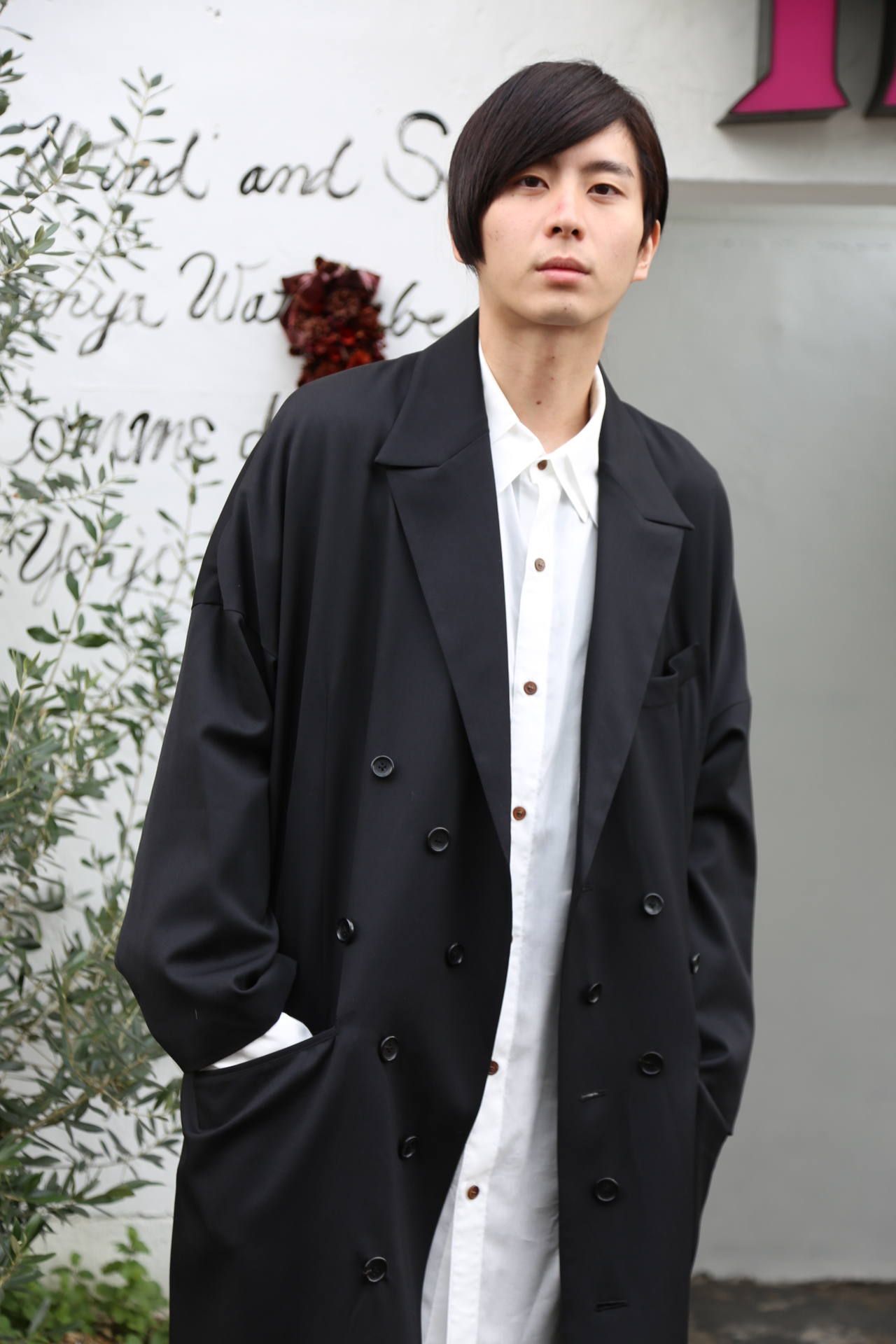 サルバム 18AW over coat カットオフ ロング コート S ブラック