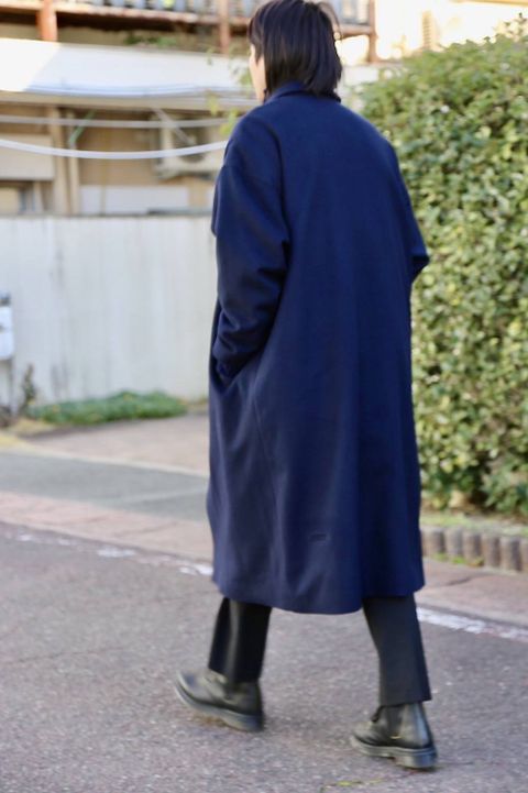 Dulcamara ラムビーバーBIGコート"NAVY"スタイル.2019.12.7.