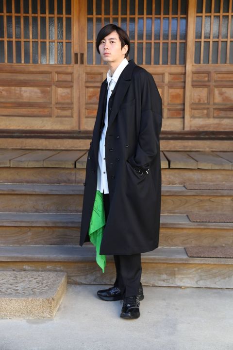 sulvam Button's over coat スタイル.2019.12.15.