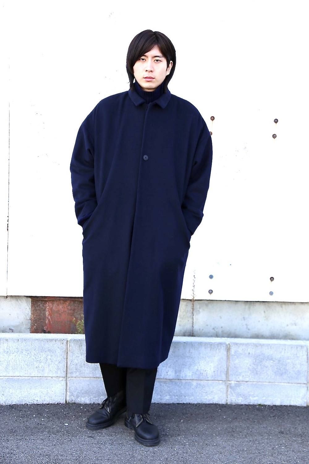 Dulcamara ラムビーバーBIGコート"NAVY"スタイル.2019.12.7.