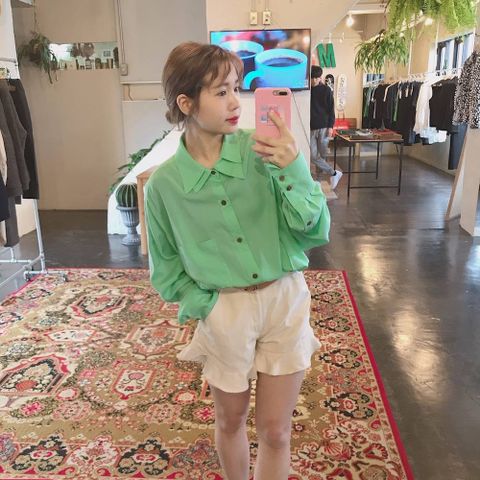 sulvam 2020SS新作over w.collar SH"GREEN"style.2019.12.27