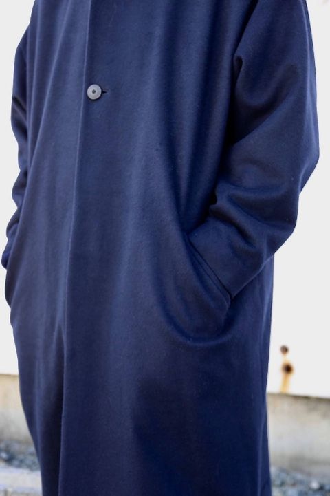 Dulcamara ラムビーバーBIGコート"NAVY"スタイル.2019.12.7.