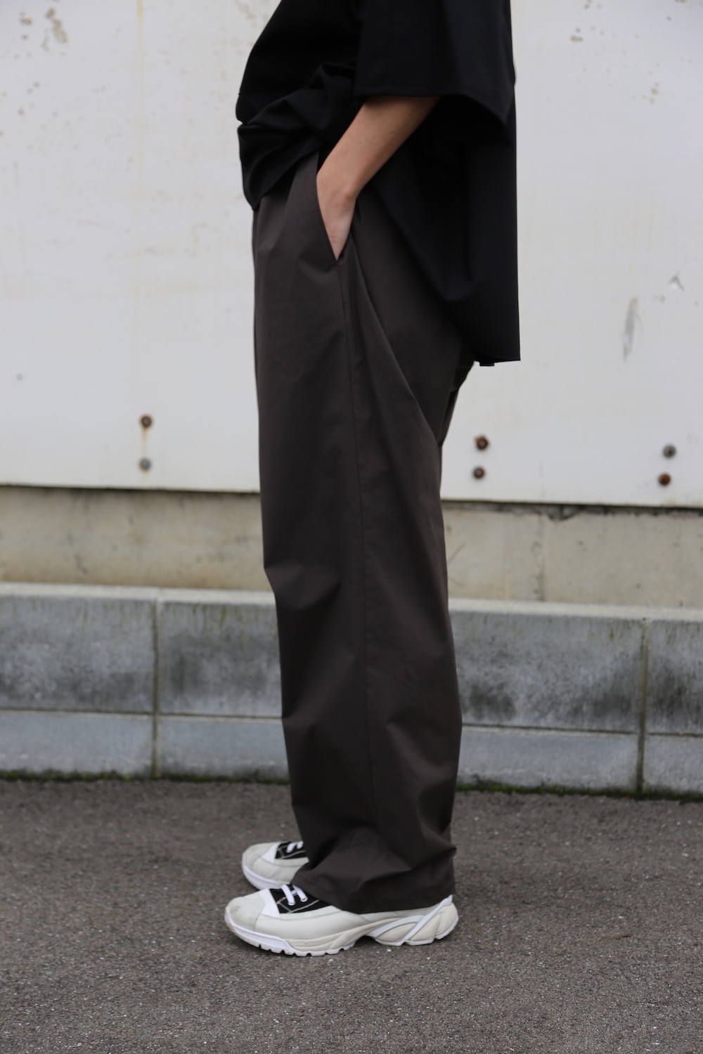 Graphpaper Silk Wool Stand Collar York Short Sleeve Shirt"BLACK"Style.2020.1.25.