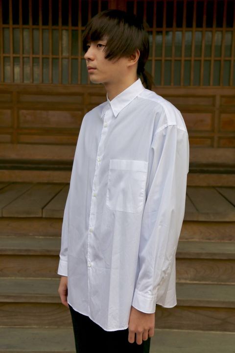 Graphpaper 	 Broad L/S Regular Collar Oversized Shirt"WHITE"style.2020.1.19.