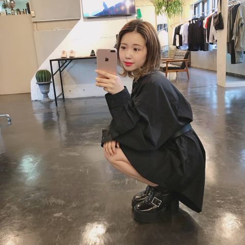 Graphpaper   Broad L/S Regular Collar Oversized Shirt"BLACK"stlye.2020.1.21