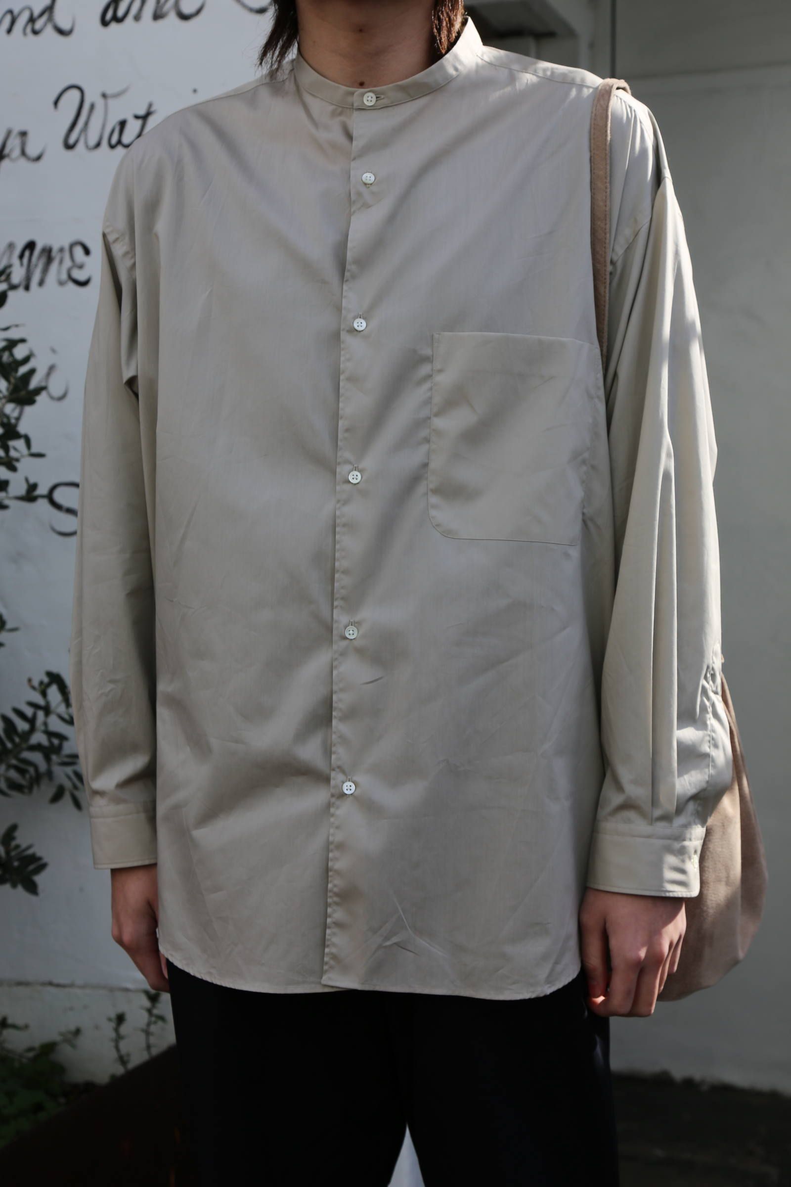 Graphpaper Broad L/S Oversized Band Collar Shirt Graphpaper Broad L/S Oversized Band Collar Shirt