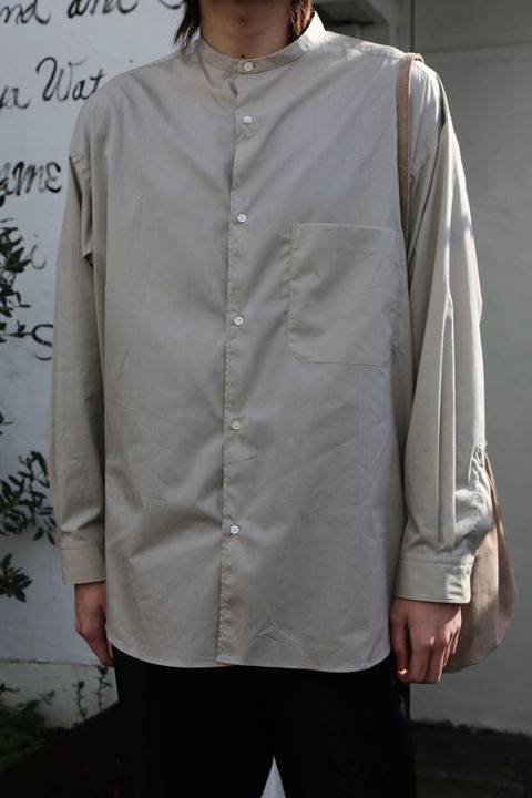 Graphpaper Broad L/S Oversized Band Collar Shirt"BEIGE"Style.2020.1.31.