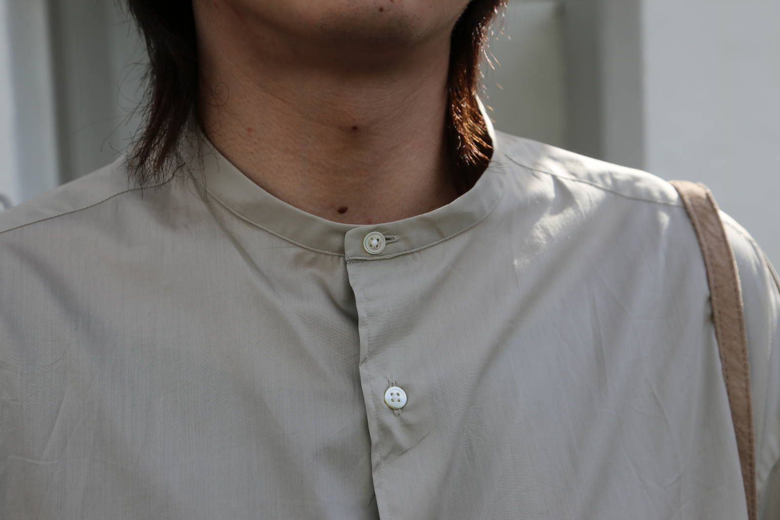 Graphpaper Broad L/S Oversized Band Collar Shirt Graphpaper Broad L/S Oversized Band Collar Shirt