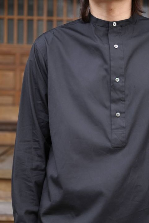Graphpaper  Broad Band Collar Shirt"BLACK"style.2020.1.19.