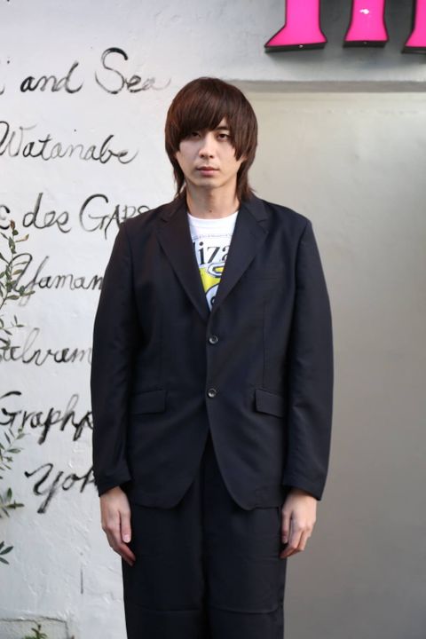 COMME des GARCONS HOMME ウールモヘアトロ×メッシュジャケット"NAVY"スタイル2020.1.12.