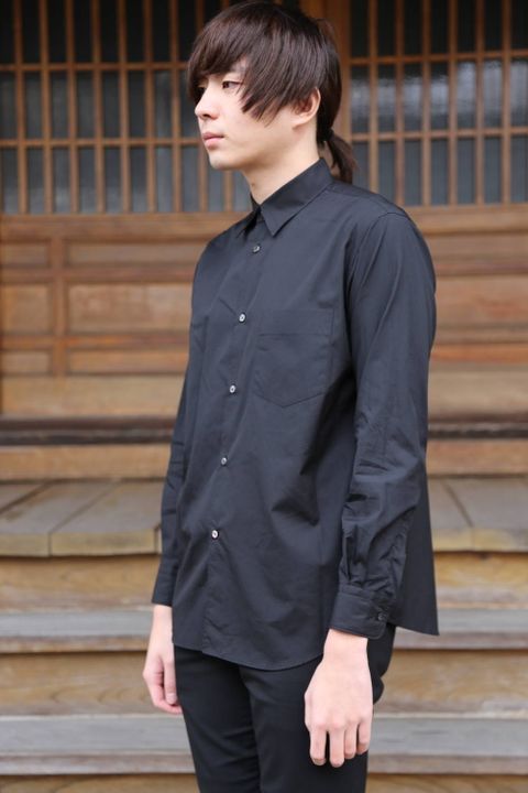 Graphpaper Broad Regular-Collar Shirts"BLACK"style.2020.1.19.