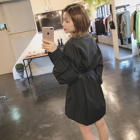 Graphpaper   Broad L/S Regular Collar Oversized Shirt"BLACK"stlye.2020.1.21