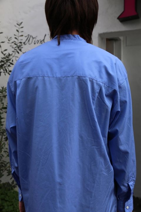 Graphpaper Broad L/S Oversized Band Collar Shirt"BLUE"style.2020.1.19.