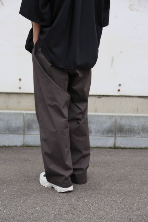 Graphpaper Silk Wool Stand Collar York Short Sleeve Shirt"BLACK"Style.2020.1.25.