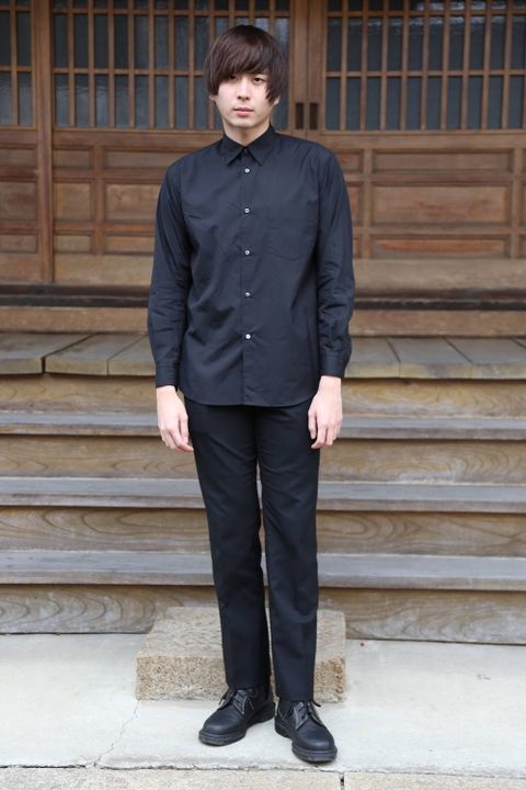 Graphpaper Broad Regular-Collar Shirts"BLACK"style.2020.1.19.