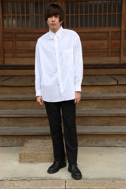 Graphpaper 	 Broad L/S Regular Collar Oversized Shirt"WHITE"style.2020.1.19.