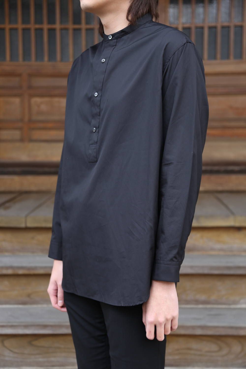 Graphpaper  Broad Band Collar Shirt"BLACK"style.2020.1.19.