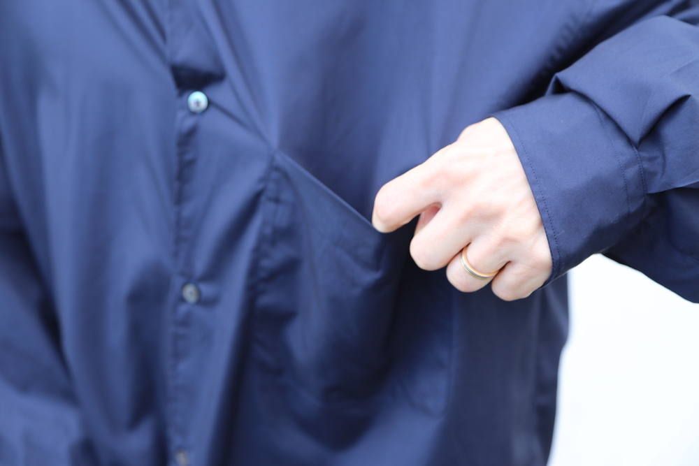 Graphpaper Broad L/S Oversized Band Collar Shirt