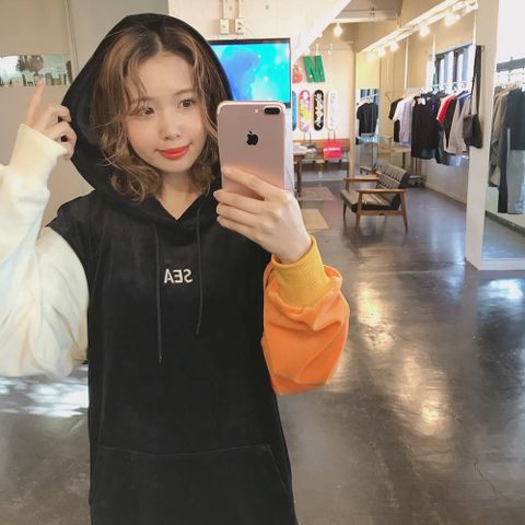 WIND AND SEA  VELOUR HOODIE"BLACK"stlye.2020.1.19