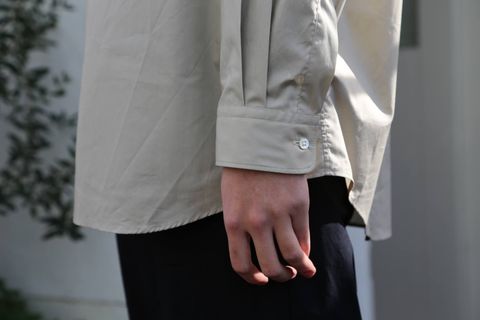 Graphpaper Broad L/S Oversized Band Collar Shirt"BEIGE"Style.2020.1.31.