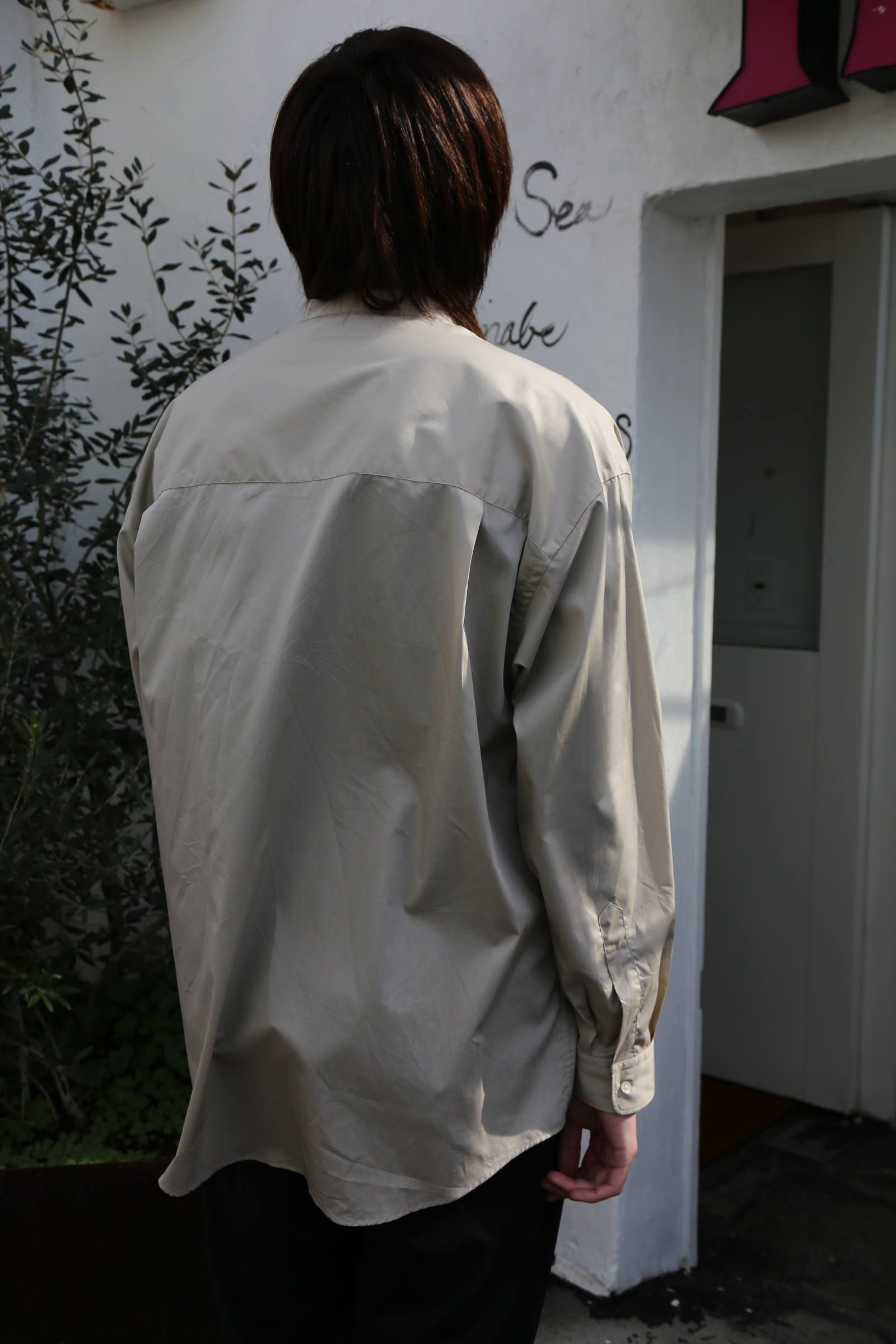 Graphpaper Broad L/S Oversized Band Collar Shirt Graphpaper Broad L/S Oversized Band Collar Shirt