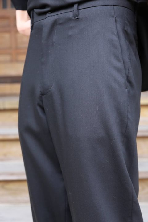 Graphpaper Silk Wool Stand Collar York Short Sleeve Shirt"BLACK"SETUP style.2020.1.25