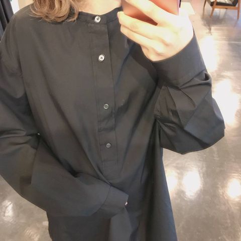 Graphpaper  Broad Band Collar Shirt"BLACK"style.2020.1.21