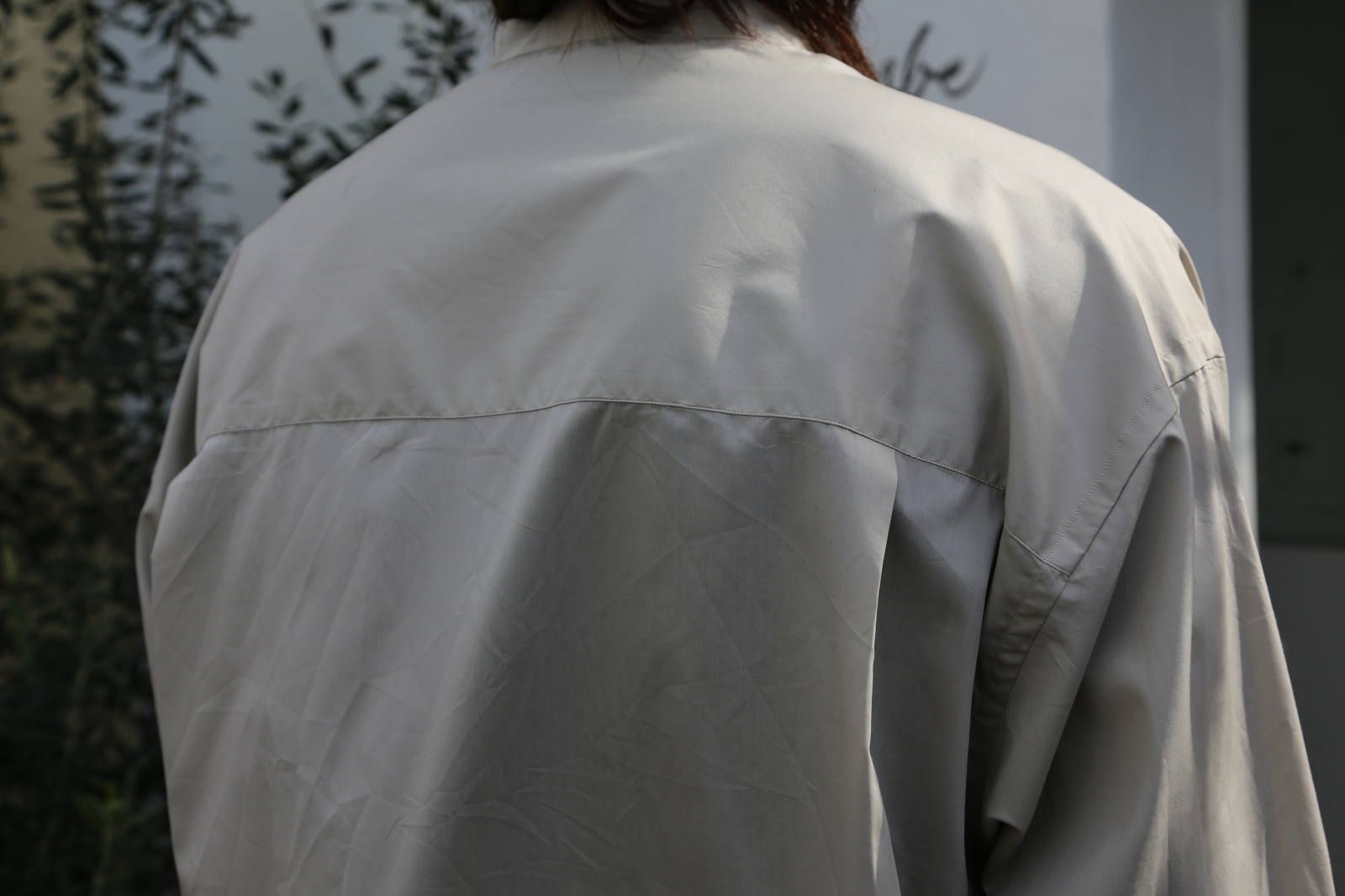 Graphpaper Broad L/S Oversized Band Collar Shirt"BEIGE"Style.2020.1.31.