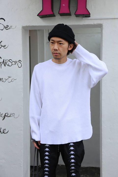 Graphpaper Waffle L/S Tee"WHITE"Style.2020.1.21.