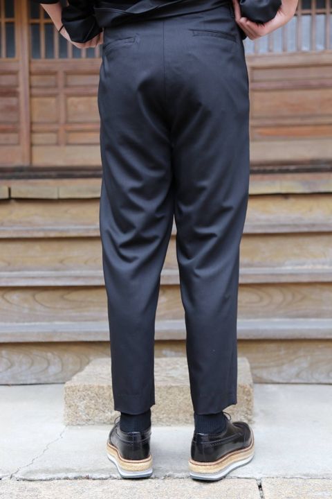 Graphpaper Silk Wool Stand Collar York Short Sleeve Shirt"BLACK"SETUP style.2020.1.25
