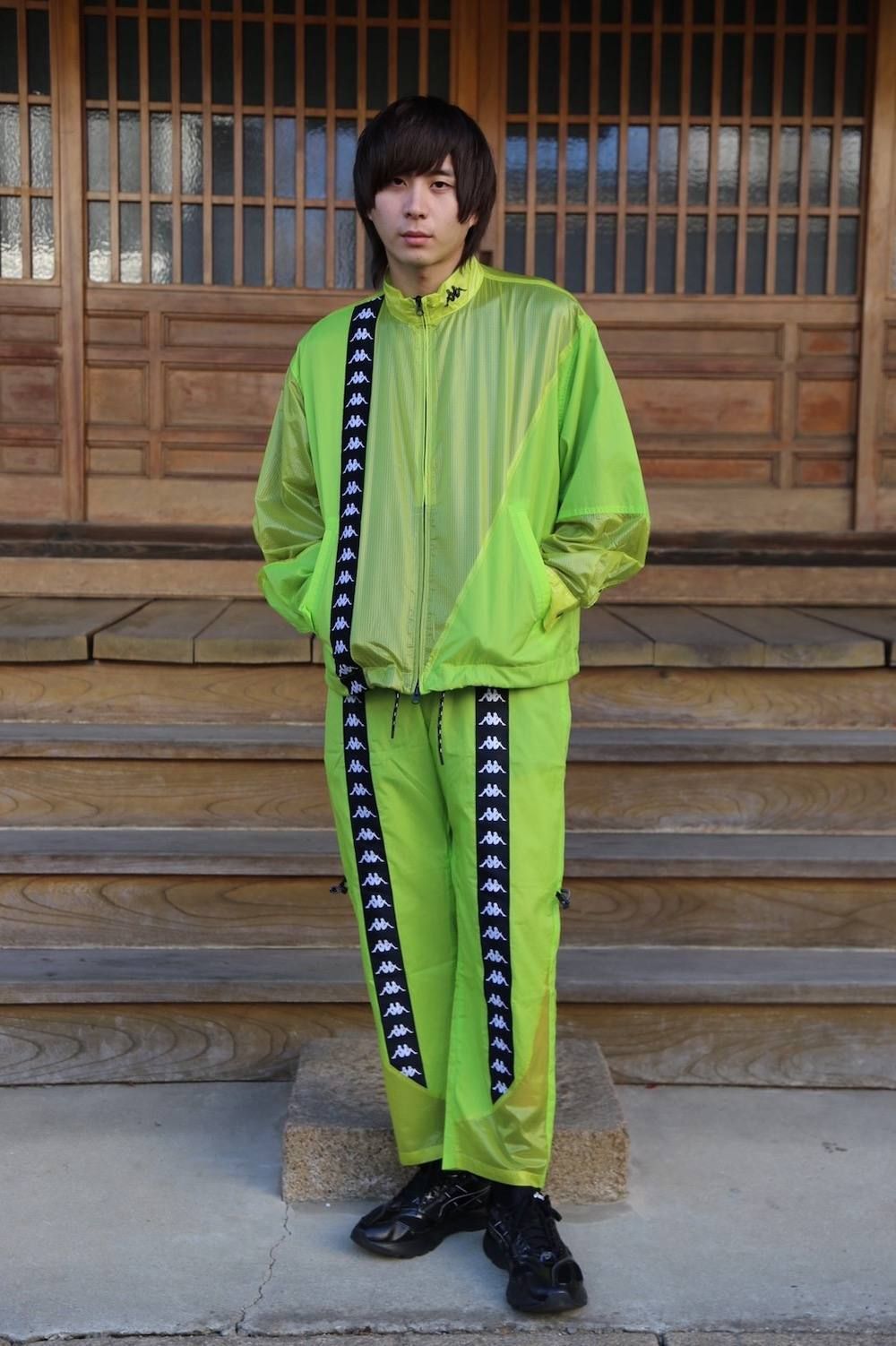JieDa SWITCHING JAKET &NYLON PANTS"NEON GREEN"Style.2019.1.11.