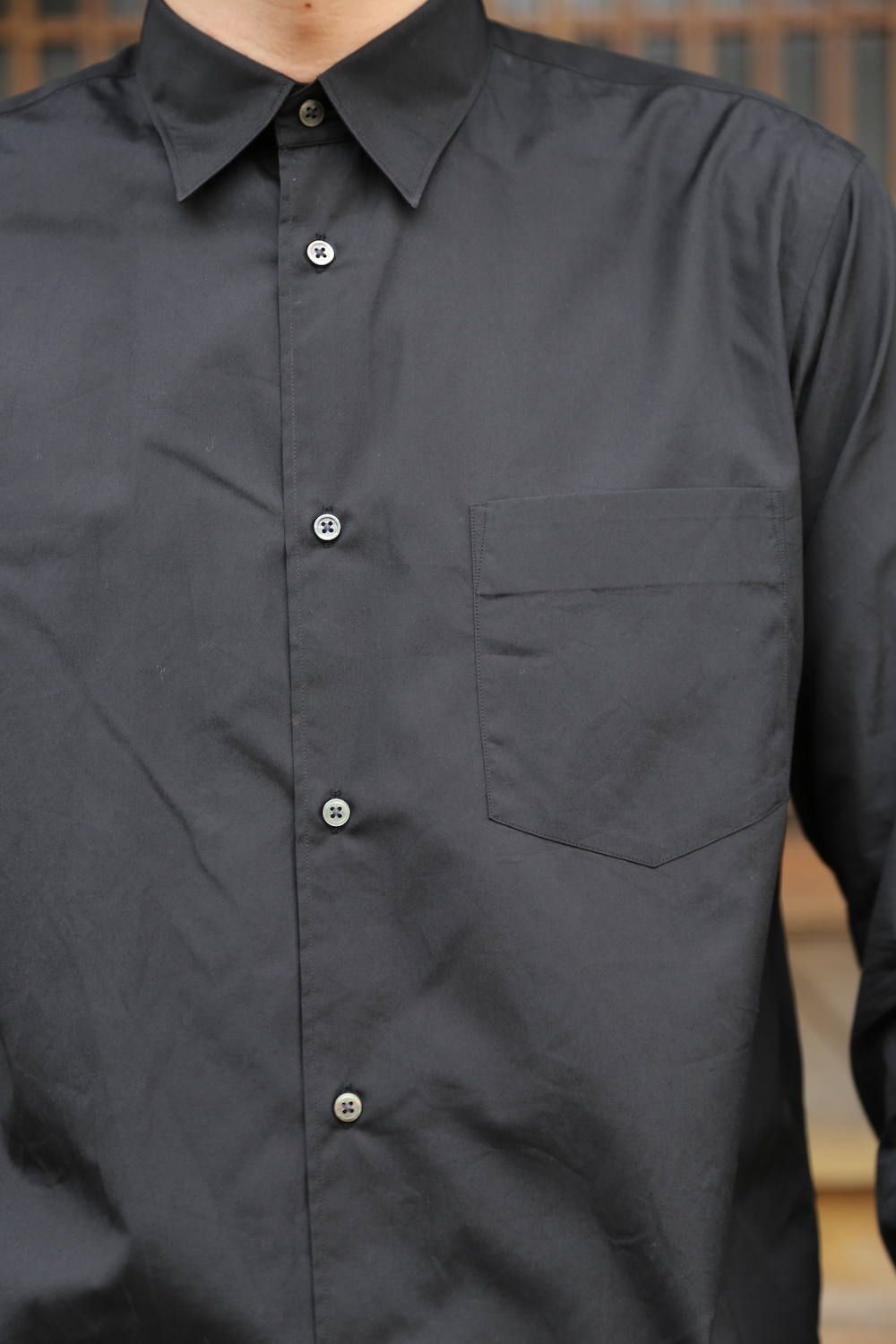 Graphpaper Broad Regular-Collar Shirts"BLACK"style.2020.1.19.