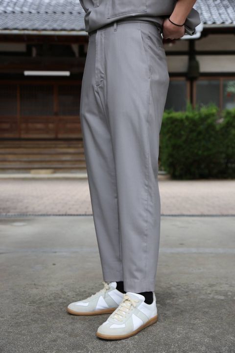 Graphpaper  Silk Wool Stand Collar York Short Sleeve Shirt"GRAY"SETUPstlye.2020.1.25