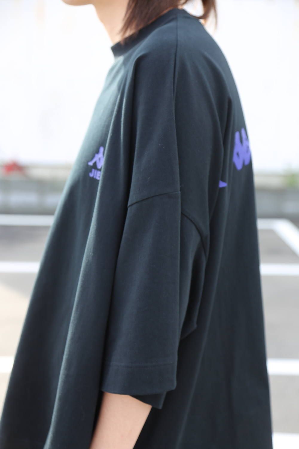 JieDa ASSYMETRY T-SHIRT"BLACK"Style.2020.1.31.