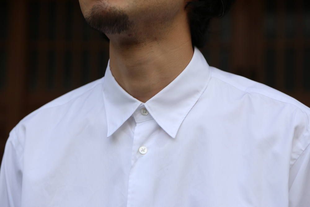 Graphpaper Broad Regular-Collar Shirts"WHITE"Style.2020.1.28.