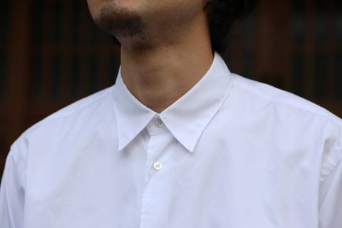 Graphpaper Broad Regular-Collar Shirts"WHITE"Style.2020.1.28.