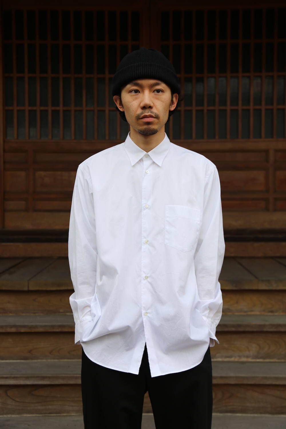 Graphpaper Broad Regular-Collar Shirts"WHITE"Style.2020.1.28.