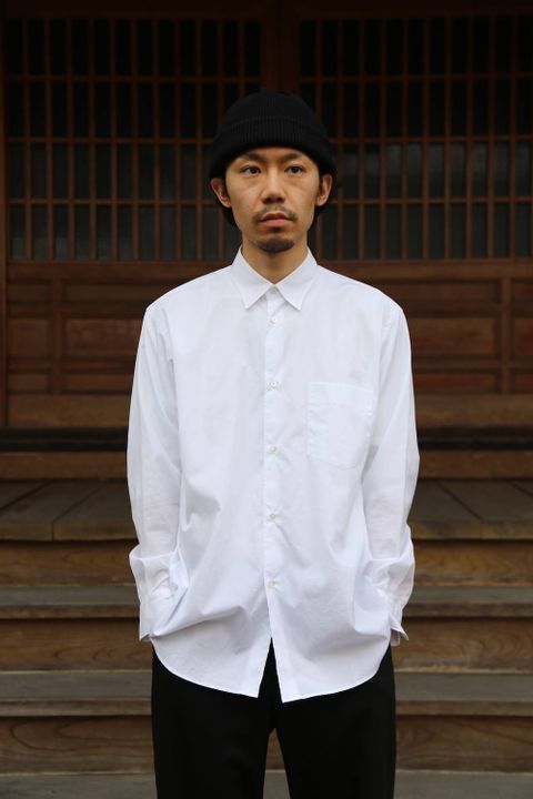 Graphpaper Broad Regular-Collar Shirts"WHITE"Style.2020.1.28.