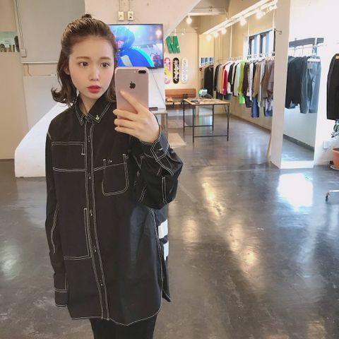 JUNYA WATANABE COMME des GARCONS MAN 綿ブロード×mag culture バッグプリントコラボシャツ