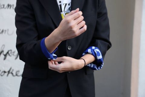 COMME des GARCONS HOMME ウールモヘアトロ×メッシュジャケット"NAVY"スタイル2020.1.12.