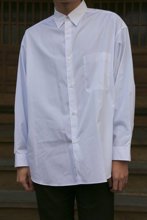 Graphpaper 	 Broad L/S Regular Collar Oversized Shirt"WHITE"style.2020.1.19.