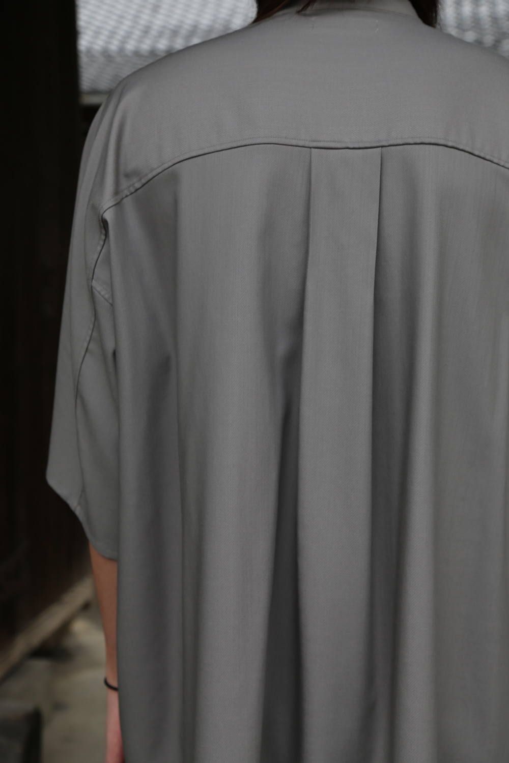 Graphpaper  Silk Wool Stand Collar York Short Sleeve Shirt"GRAY"SETUPstlye.2020.1.25