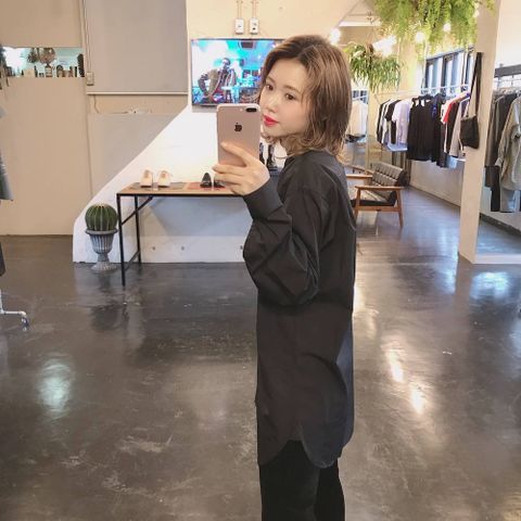 Graphpaper  Broad Band Collar Shirt"BLACK"style.2020.1.21