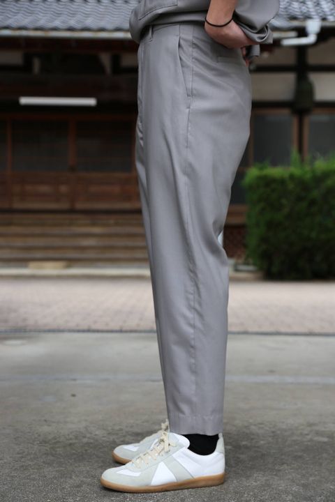 Graphpaper  Silk Wool Stand Collar York Short Sleeve Shirt"GRAY"SETUPstlye.2020.1.25